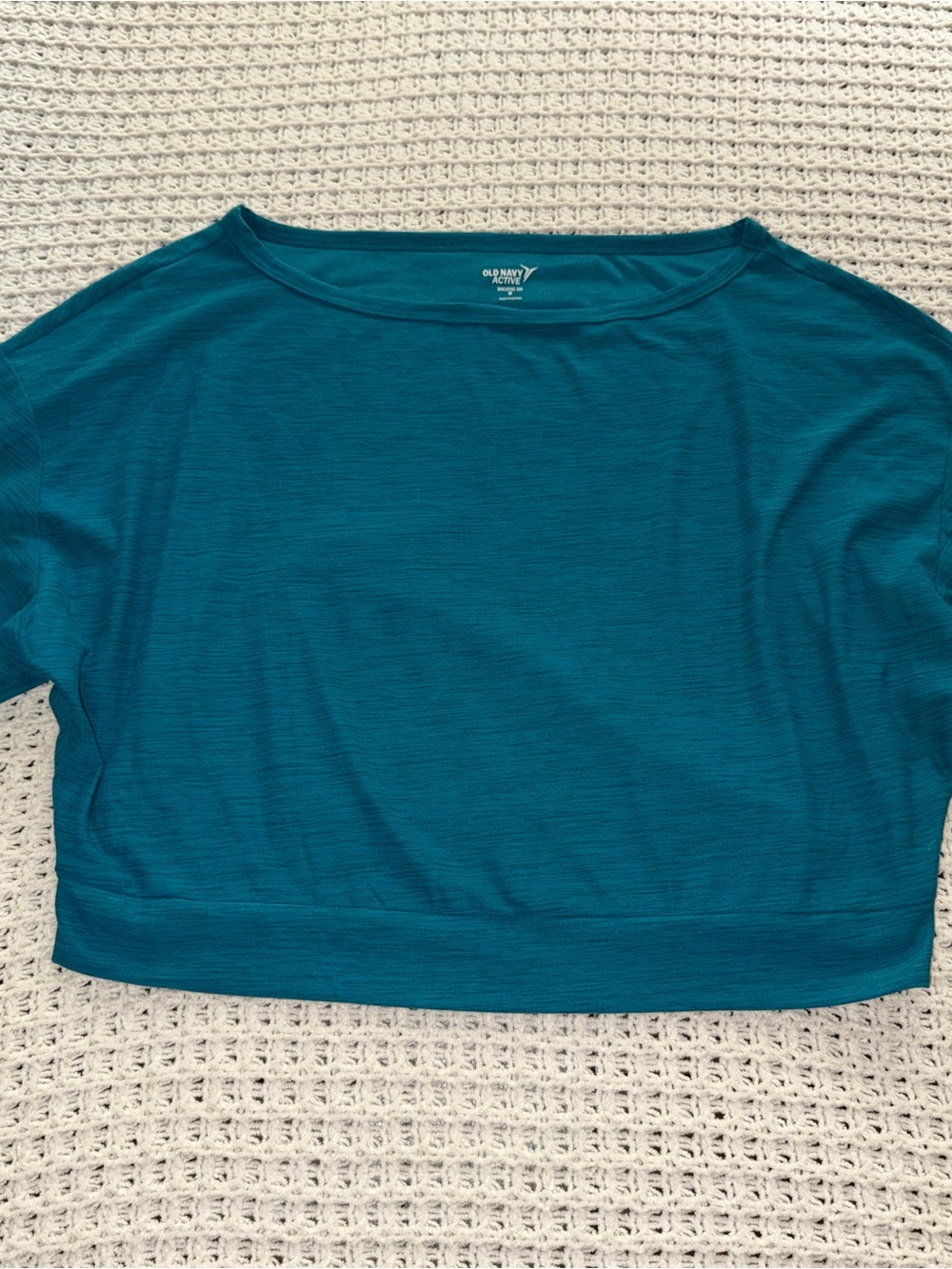 Old Navy Teal Boat-Neck Crop Top